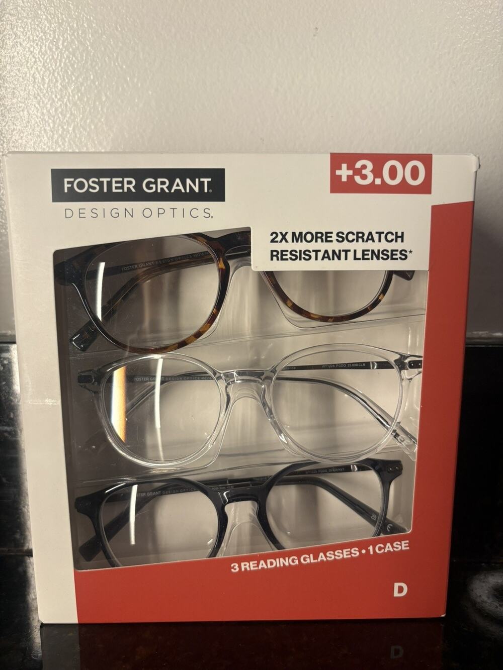Foster Grant Reading 3 Pack- Glasses +3.00 Scratch Resistant 1 Case Costco